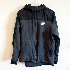 Nike Mens Full Zip Hoodie Sweater Gray & Black